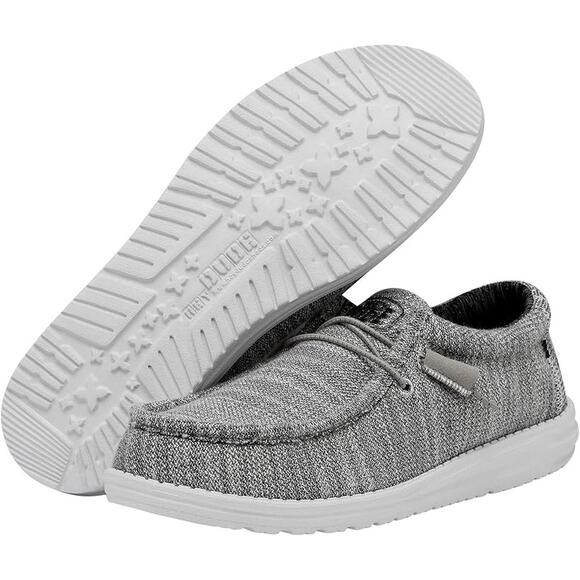 NWT HEYDUDE Men's Wally Stretch Mix Granite Size 14 Loafers-gray